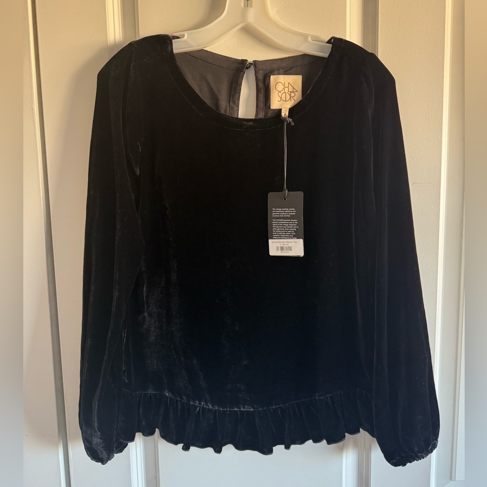 Chaser Black Velvet Blouse